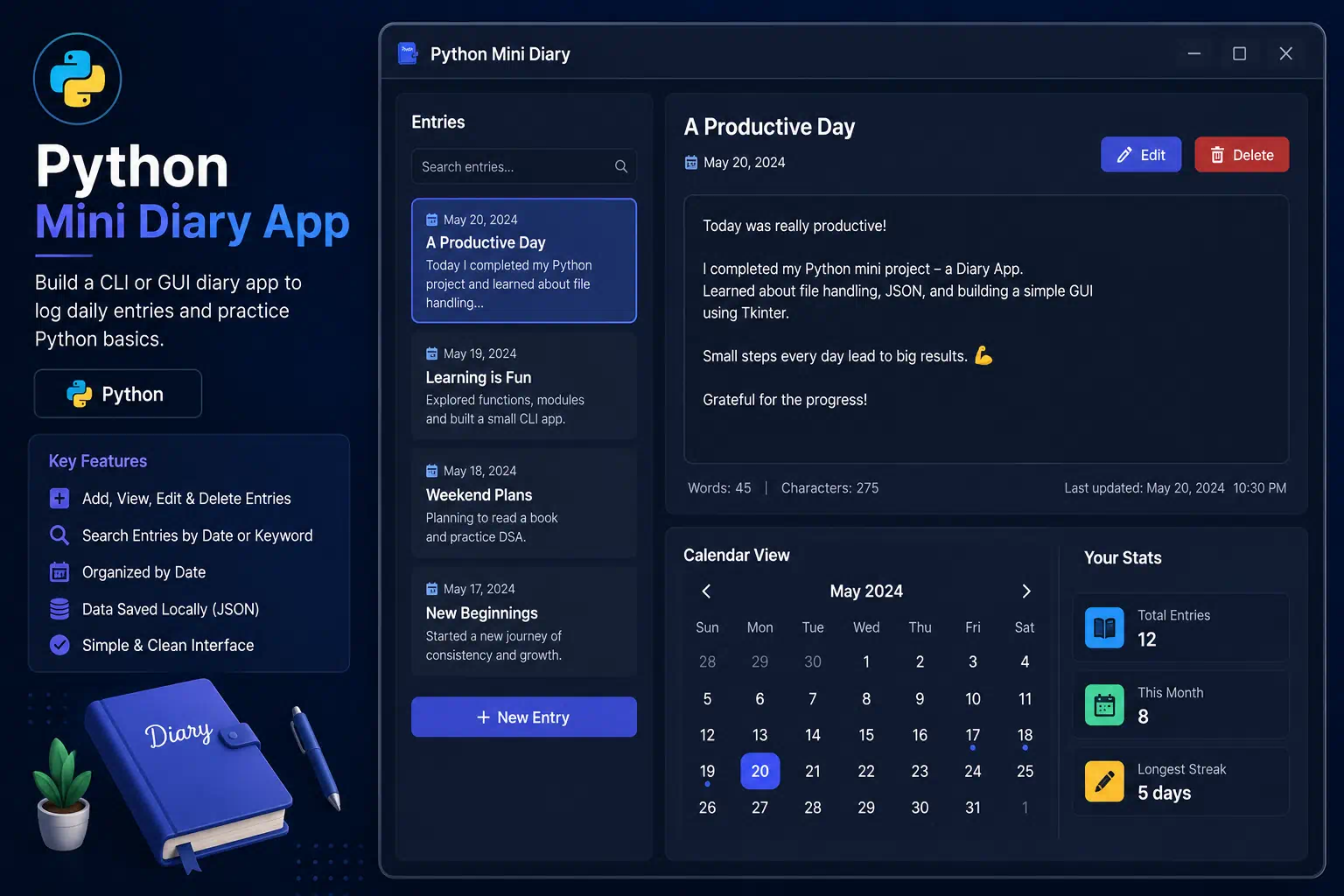 Python Mini Diary App